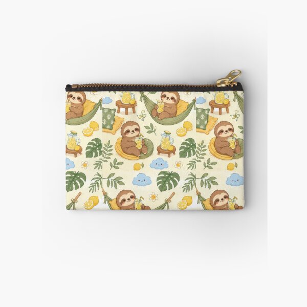 Item preview, Sloth Cozy Summer Lemon Tea Kawaii Pattern designed and sold by Soft Berry Studio.