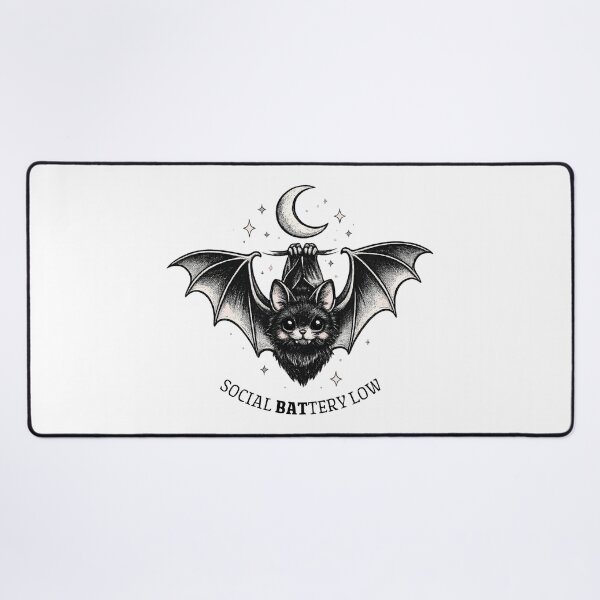 Item preview, Social Battery Low Cute Bat Funny Introvert designed and sold by NESTORY-Studio.