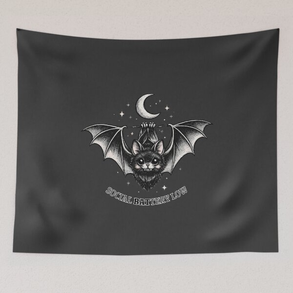 Item preview, Social Battery Low Cute Bat Funny Introvert designed and sold by NESTORY-Studio.