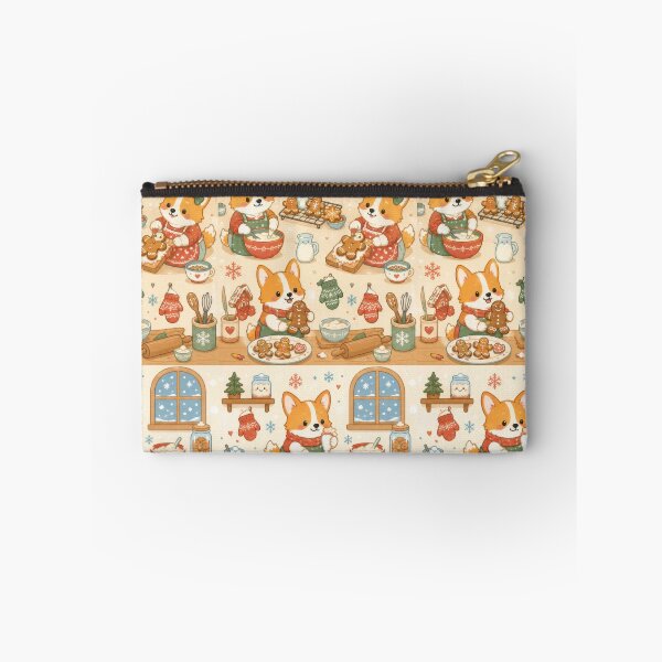 Item preview, Corgi Winter Gingerbread Kitchen Kawaii Pattern designed and sold by Soft Berry Studio.
