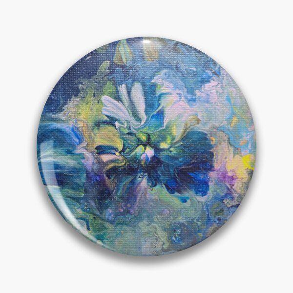 Item preview, Subtle Havoc blue acrylic painting balloon technique designed and sold by LaurenMyersArtist.