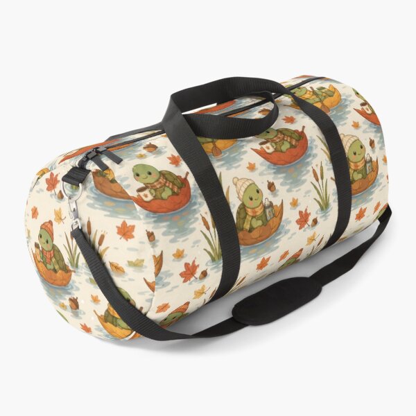 Item preview, Turtle Autumn Leaf Boat Kawaii Pattern designed and sold by Soft Berry Studio.