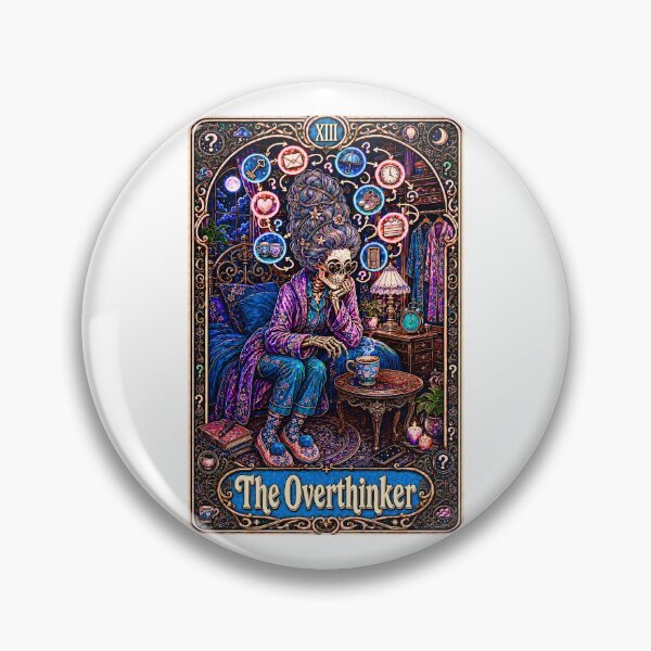 Item preview, Funny Tarot Skeleton - The Overthinker designed and sold by Travelslightly.