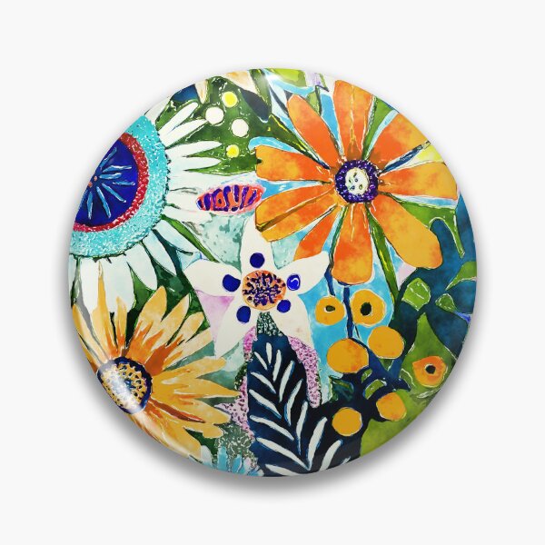 Item preview, Vintage 1960s Distressed Funky Flowers Colorful Retro Designs designed and sold by DEC02.