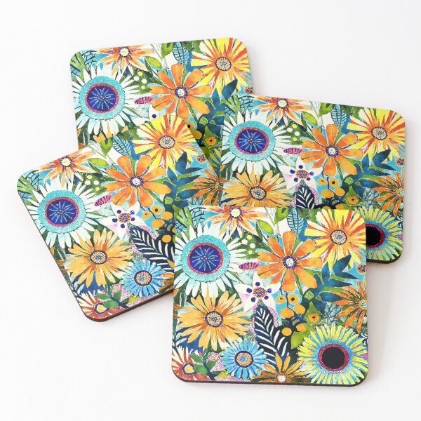 Item preview, Vintage 1960s Distressed Funky Flowers Colorful Retro Designs designed and sold by DEC02.