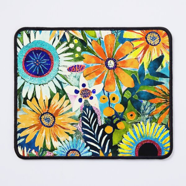 Item preview, Vintage 1960s Distressed Funky Flowers Colorful Retro Designs designed and sold by DEC02.