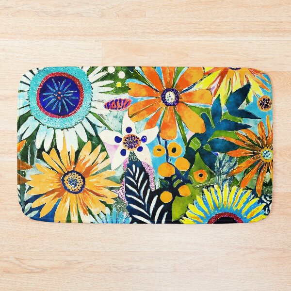 Item preview, Vintage 1960s Distressed Funky Flowers Colorful Retro Designs designed and sold by DEC02.