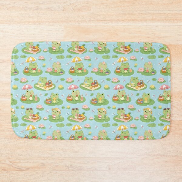 Item preview, Frog Summer Lily Pad Picnic Kawaii Pattern designed and sold by Soft Berry Studio.