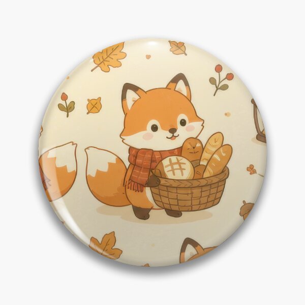 Item preview, Fox Cozy Autumn Bread Basket Kawaii Pattern designed and sold by Soft Berry Studio.