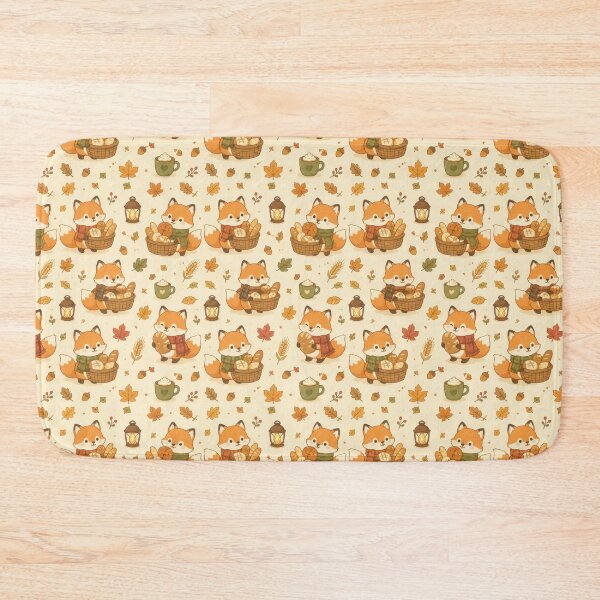 Item preview, Fox Cozy Autumn Bread Basket Kawaii Pattern designed and sold by Soft Berry Studio.