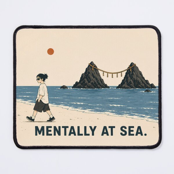 Item preview, Mentally At Sea Retro Lo-Fi Aesthetic Illustration designed and sold by LazyPaw Design.