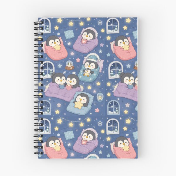 Item preview, Penguin Winter Starry Sleepover Kawaii Pattern designed and sold by Soft Berry Studio.