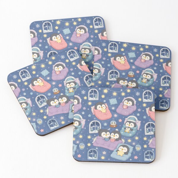 Item preview, Penguin Winter Starry Sleepover Kawaii Pattern designed and sold by Soft Berry Studio.