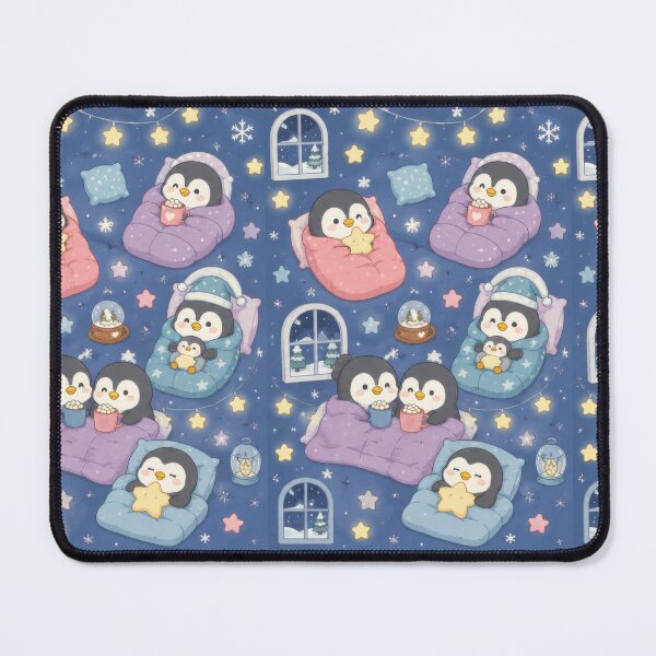 Item preview, Penguin Winter Starry Sleepover Kawaii Pattern designed and sold by Soft Berry Studio.