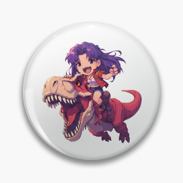 Item preview, Misato Katsuragi Evangelion Chibi Red Dinosaur Adventure designed and sold by Dashsopaner.