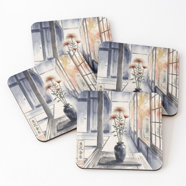 Item preview, Sumi-e Saga Kiku Chrysanthemum Golden Threads designed and sold by conohitoAI-ArtGallery.