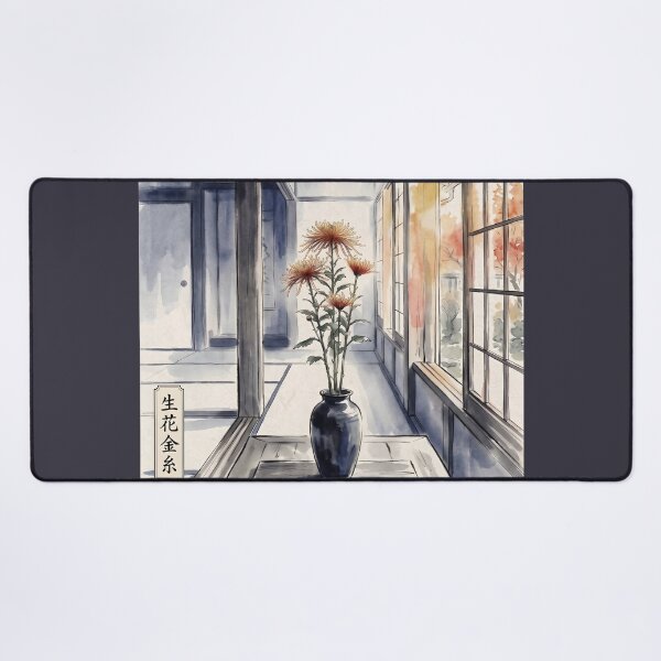 Item preview, Sumi-e Saga Kiku Chrysanthemum Golden Threads designed and sold by conohitoAI-ArtGallery.