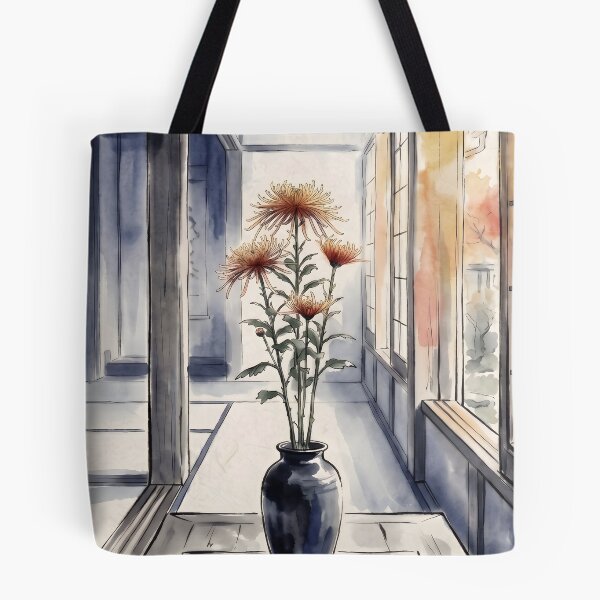 Item preview, Sumi-e Saga Kiku Chrysanthemum Golden Threads designed and sold by conohitoAI-ArtGallery.