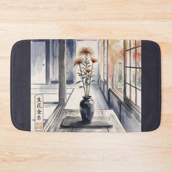 Item preview, Sumi-e Saga Kiku Chrysanthemum Golden Threads designed and sold by conohitoAI-ArtGallery.