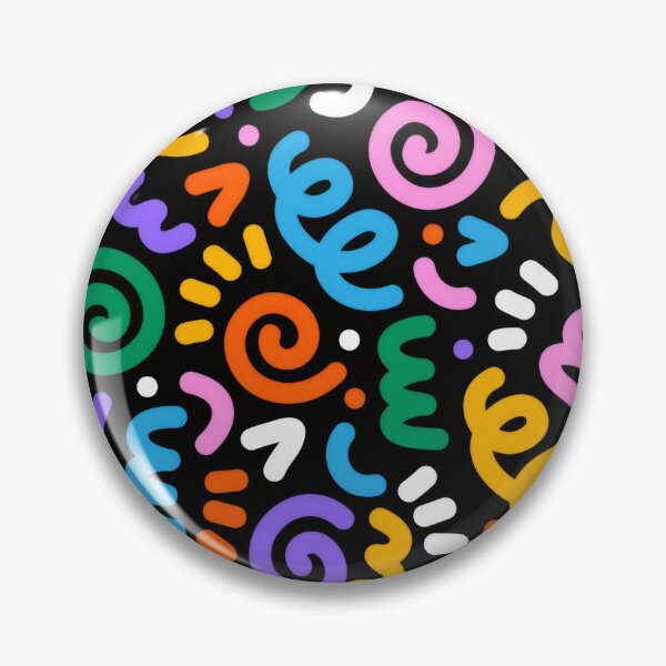 Item preview, Vibrant Neon Squiggles on Black - Funky Party Doodle Art designed and sold by Billy Morfo™.