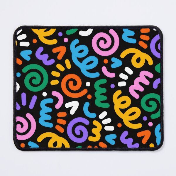 Item preview, Vibrant Neon Squiggles on Black - Funky Party Doodle Art designed and sold by Billy Morfo™.