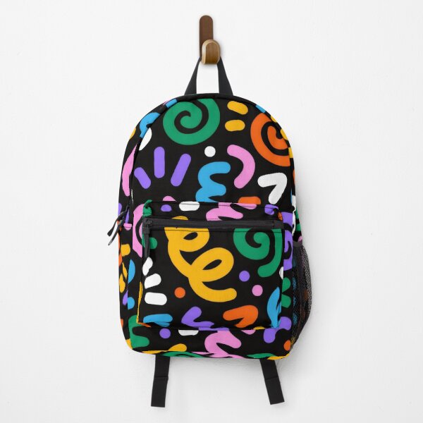 Item preview, Vibrant Neon Squiggles on Black - Funky Party Doodle Art designed and sold by Billy Morfo™.