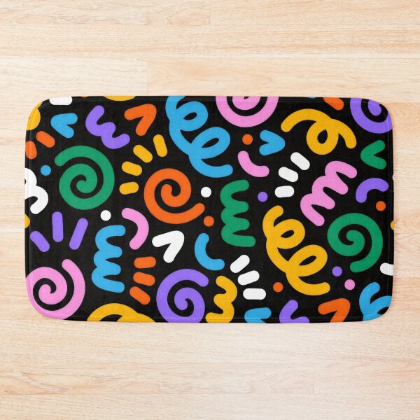 Item preview, Vibrant Neon Squiggles on Black - Funky Party Doodle Art designed and sold by Billy Morfo™.