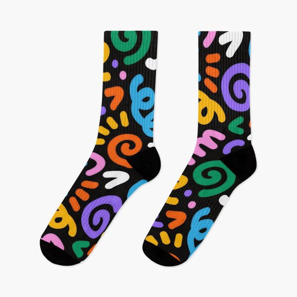 Item preview, Vibrant Neon Squiggles on Black - Funky Party Doodle Art designed and sold by Billy Morfo™.