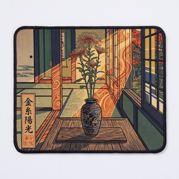 Item preview, Ukiyo-e Saga Kiku Chrysanthemum Golden Sunlight designed and sold by conohitoAI-ArtGallery.