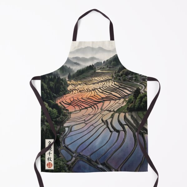 Item preview, Sumi-e Tanada Sunset Water Mirrors designed and sold by conohitoAI-ArtGallery.