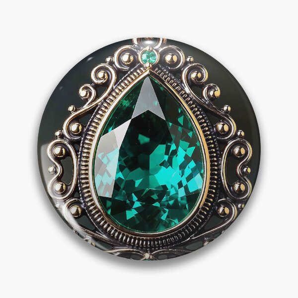 Item preview, Elegant Vintage Teardrop Emerald Pendant Necklace designed and sold by MFMart.