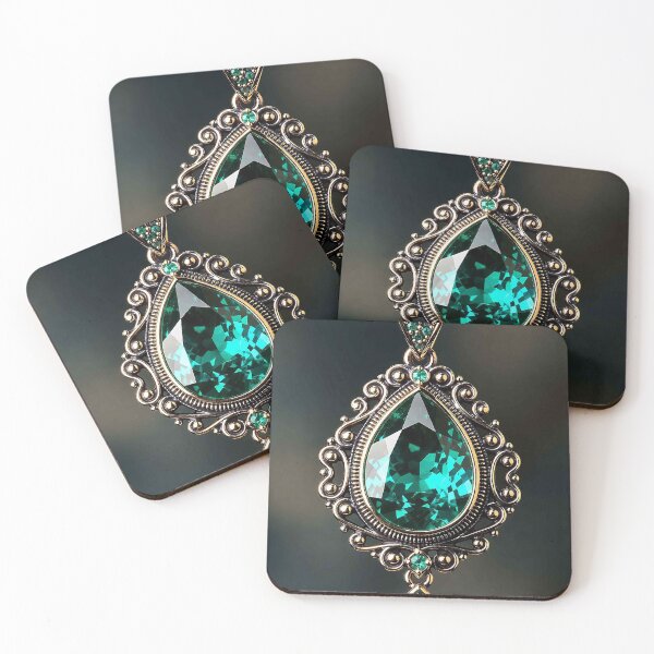 Item preview, Elegant Vintage Teardrop Emerald Pendant Necklace designed and sold by MFMart.