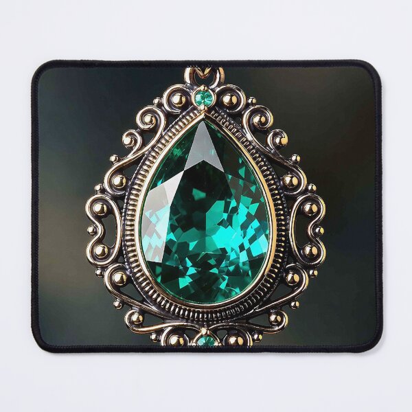 Item preview, Elegant Vintage Teardrop Emerald Pendant Necklace designed and sold by MFMart.