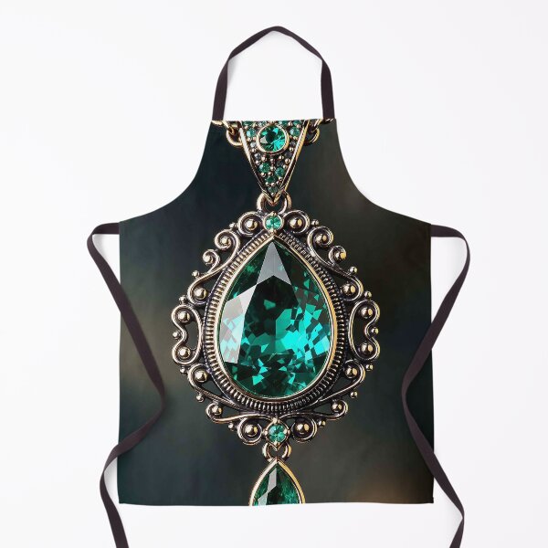 Item preview, Elegant Vintage Teardrop Emerald Pendant Necklace designed and sold by MFMart.