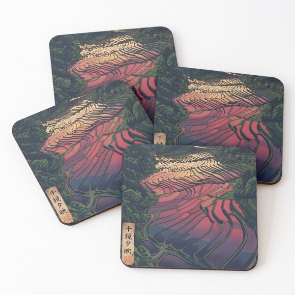 Item preview, Ukiyo-e Tanada Sunset Water Mirrors designed and sold by conohitoAI-ArtGallery.