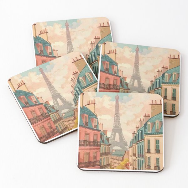 Item preview, Paris Street View Eiffel Tower Vintage Illustration designed and sold by RyanEmanuele.