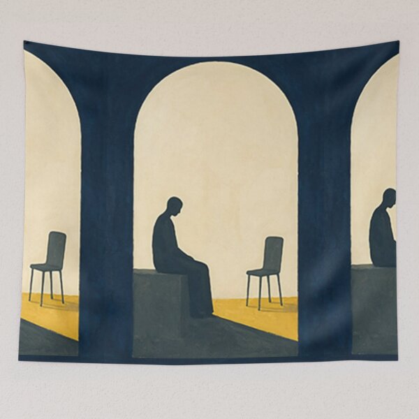 Item preview, "Stillness" - Minimalist Dark Silhouette Abstract Interior Art designed and sold by Moodzu.