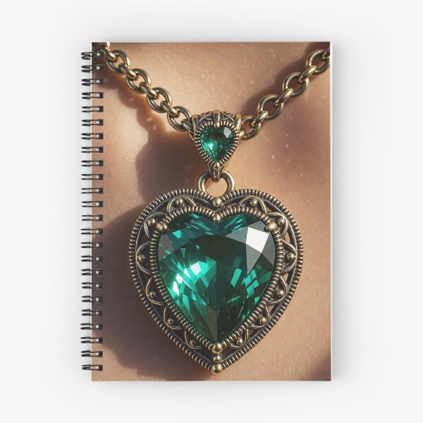 Item preview, Romantic Vintage Emerald Heart Necklace Design designed and sold by MFMart.