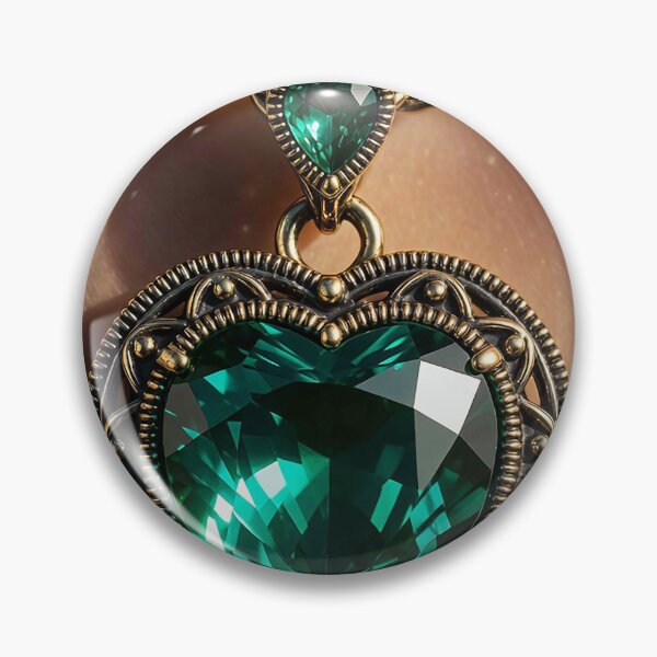 Item preview, Romantic Vintage Emerald Heart Necklace Design designed and sold by MFMart.
