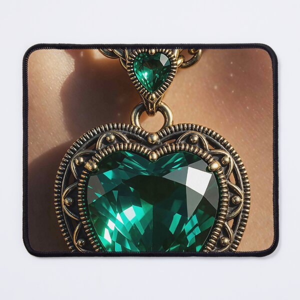 Item preview, Romantic Vintage Emerald Heart Necklace Design designed and sold by MFMart.