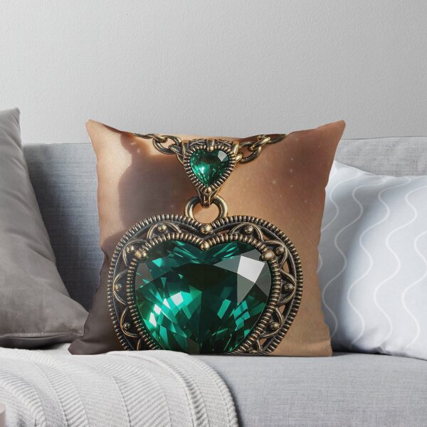 Item preview, Romantic Vintage Emerald Heart Necklace Design designed and sold by MFMart.