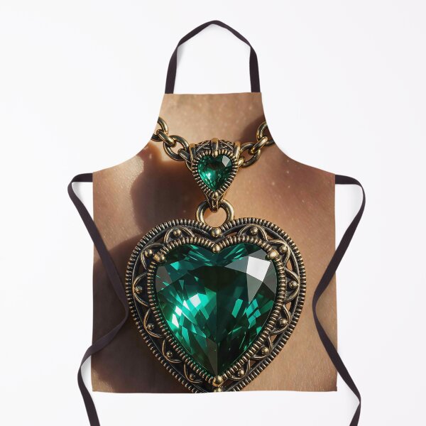 Item preview, Romantic Vintage Emerald Heart Necklace Design designed and sold by MFMart.
