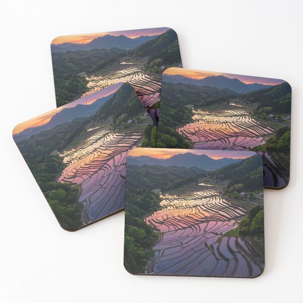 Item preview, Tanada Sunset: Japanese Terraced Rice Fields designed and sold by conohitoAI-ArtGallery.