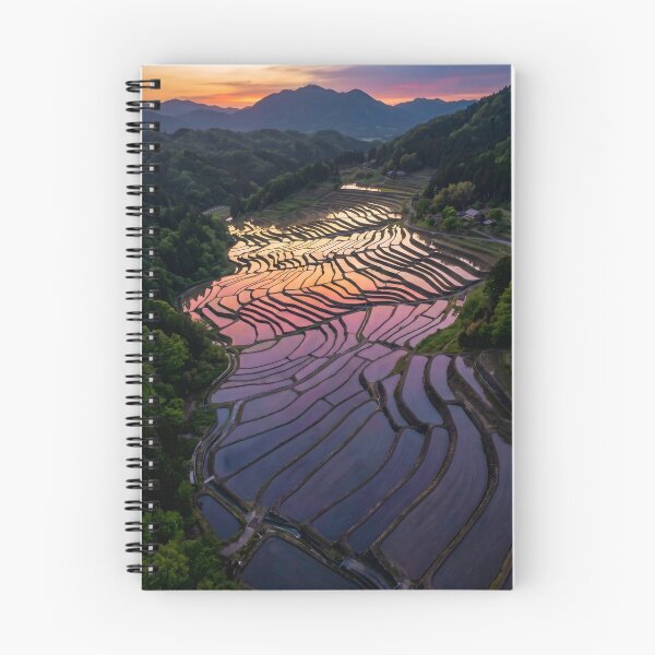 Item preview, Tanada Sunset: Japanese Terraced Rice Fields designed and sold by conohitoAI-ArtGallery.