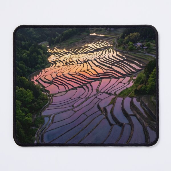 Item preview, Tanada Sunset: Japanese Terraced Rice Fields designed and sold by conohitoAI-ArtGallery.