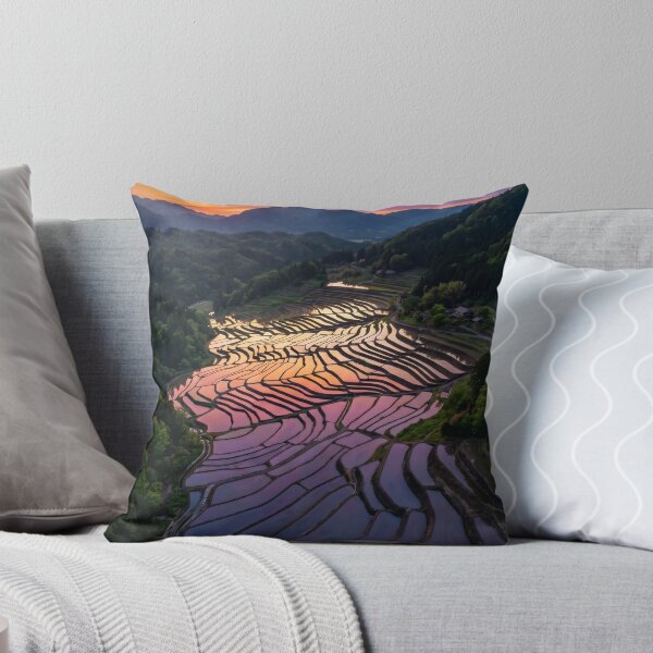 Item preview, Tanada Sunset: Japanese Terraced Rice Fields designed and sold by conohitoAI-ArtGallery.