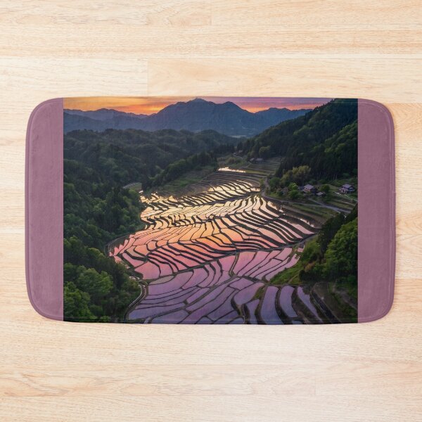 Item preview, Tanada Sunset: Japanese Terraced Rice Fields designed and sold by conohitoAI-ArtGallery.