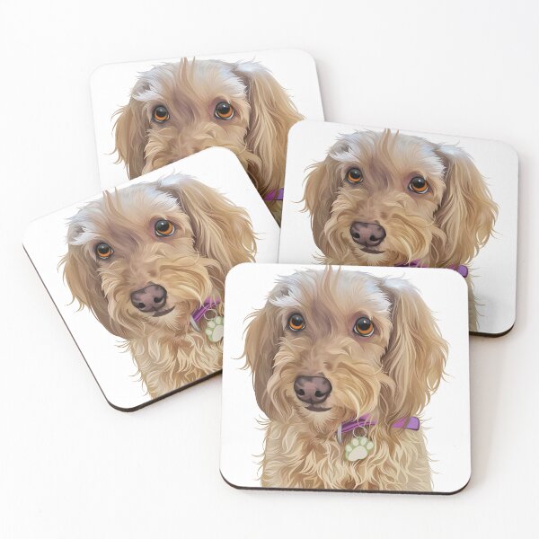 Item preview, Cute Goldendoodle Dog Vector Illustration designed and sold by onebystudio.
