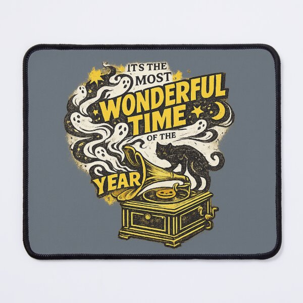 Item preview, Vintage Halloween Music Lover Gramophone Cat designed and sold by POD DYNASTY | Original Print On Demand T-Shirt Graphics.