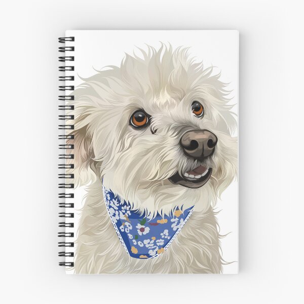 Item preview, Cute White Dog with Blue Bandana Illustration designed and sold by onebystudio.